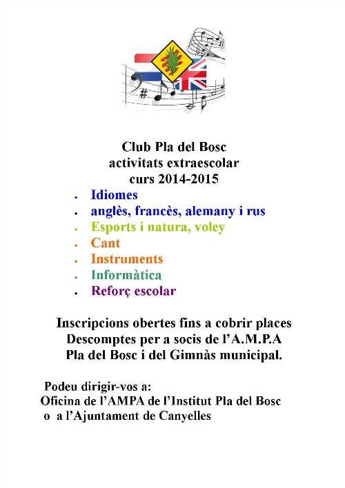 Flyer Club Pla del Bosc