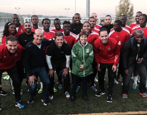 Autoritats amb la selecci&oacute; nacional