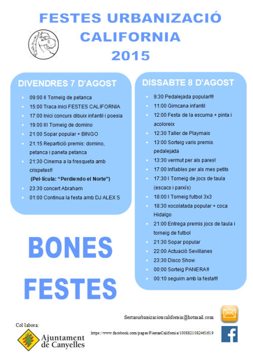 Cartell Festa Major Califòrnia